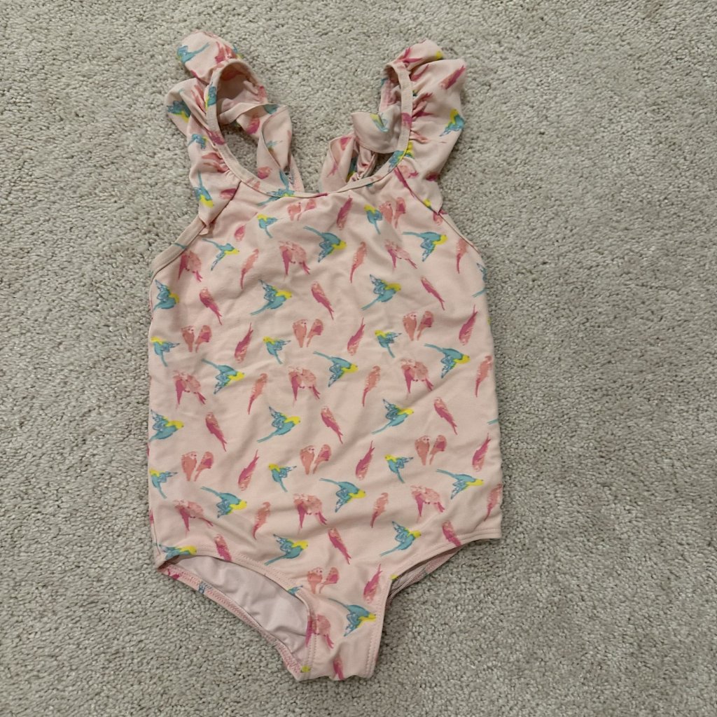 Emma One Piece Swimsuit, Tropical Bird Print